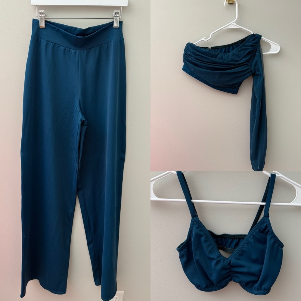 Elegant Teal One-Shoulder Crop Top